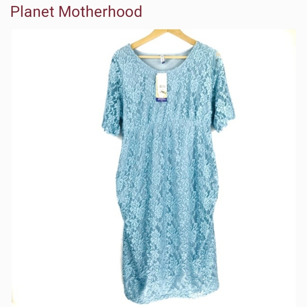 Maternity Blue Lace Dress